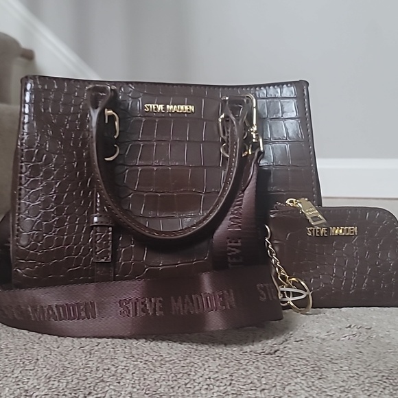 NWTSteve Madden HandBag With Fashion Coin Pattern DR 138035 Brown BMICKEY Rings - Picture 2 of 5